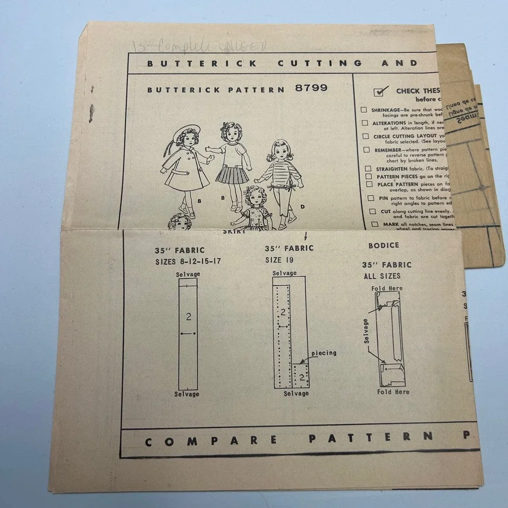 Butterick Vintage Mail Order Pattern #8799 15